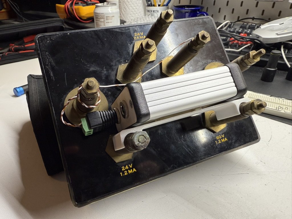 Mounted to the back of the meter