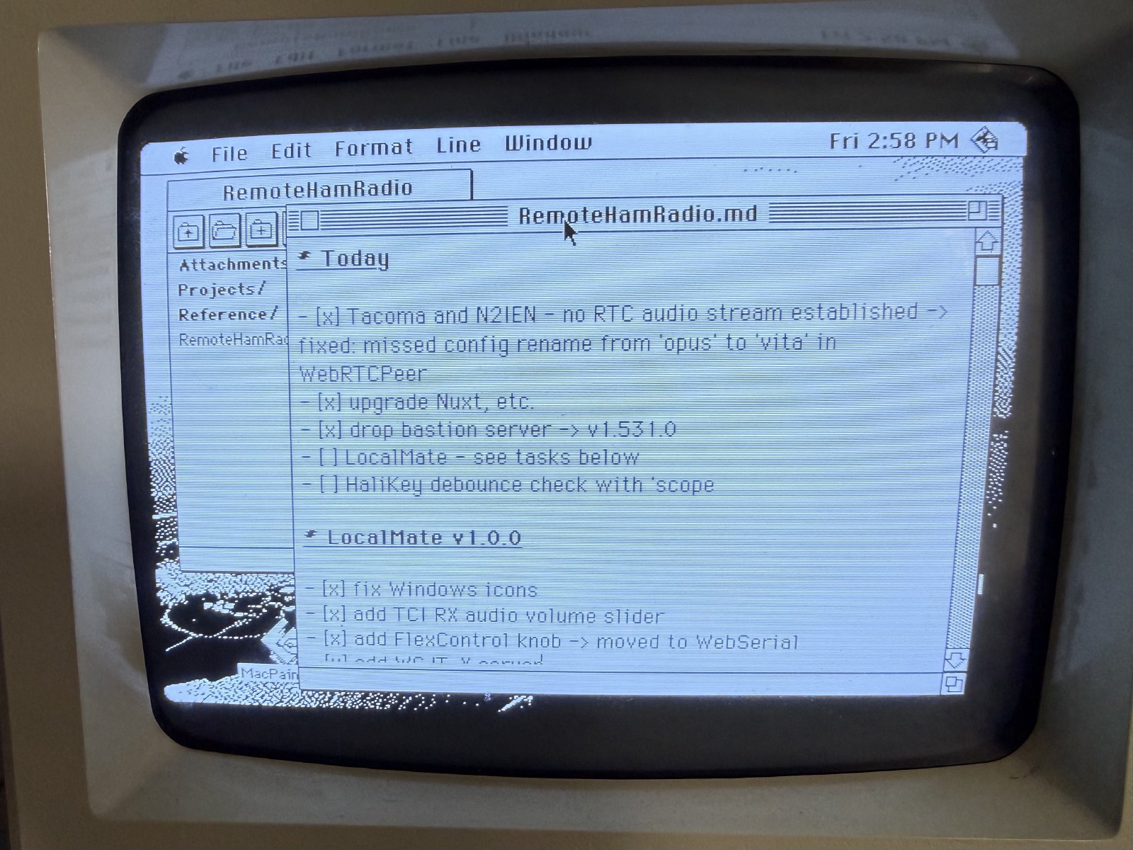 MacDown editor on a Mac Plus